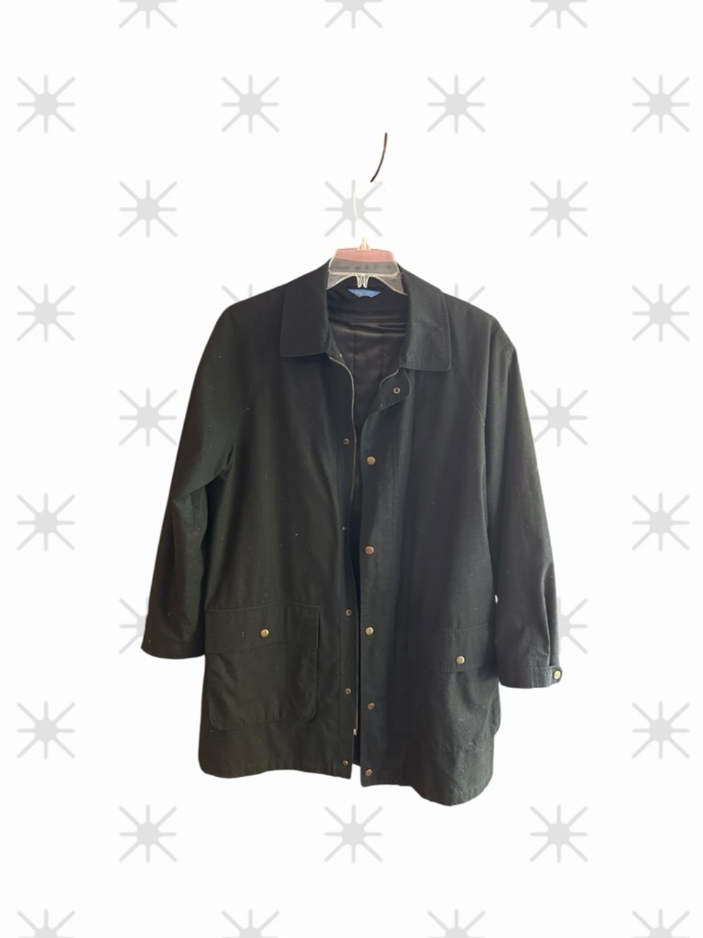 Towncraft vintage black Cotton Polyester coat zip-out lining Sz Regular 40